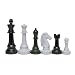 Best Value Staunton Chessmen - Black and White Plastic with 3 1/2" King