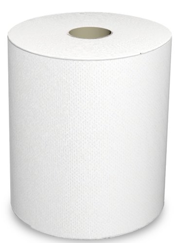 Solaris Paper 46530 Livi VPG Hard Wound Roll Towels, 1 Ply, 8"X600', Full Emboss, White (Pack of 6)