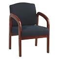 Mahogany Finish Visitors Chair - Midnight Blue