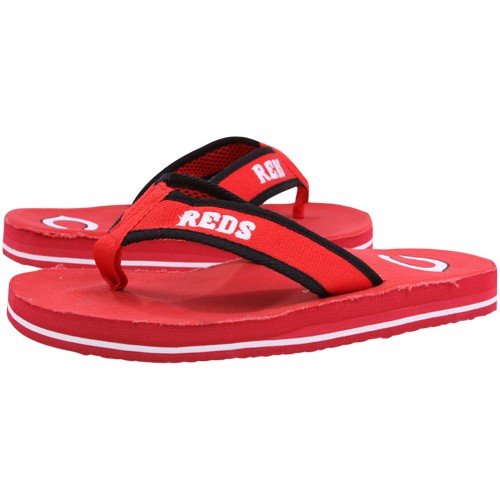 Cincinnati Reds Red Contoured Flip Flops (Large)