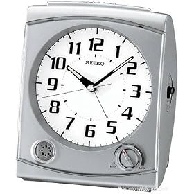 Seiko Bedside Alarm - Silver Tone - White Dial - Quiet Sweep Second Hand by 
