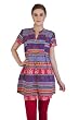 Meena Bindra Printed Tunic with Short Sleeve