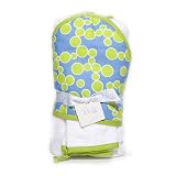 Bask Home Hooded Towel & Washcloth Set - Bubbles Blue