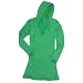 Kelly Bright Green long sleeve tunic length hang out hoodie with V neck. 5 Adult sizes
