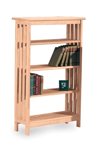 International Concepts SH-4830M 4 Tier Mission Shelf Unit, Unfinished
