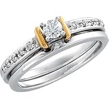 14K Two Tone Gold Diamond Bridal Engagement Ring