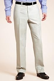Collezione Luxury Cotton Rich Flat Front Trousers with Linen