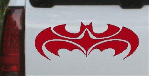  Tribal Batman Car Window Wall Laptop Decal Sticker -- Red 6in X 2.3in