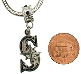 Seattle Mariners Gold Tone Charm with Connector Will Fit Pandora, Troll, Biagi and More. Can Also Be Worn As a Pendant. Amazon.com