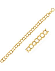 5.0 mm 14K Yellow Gold Triple Link Charm Bracelet