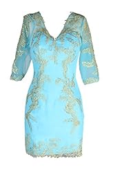 V-neck Applique Lace Short Long Sleeves Mother-of-the-Bride Dress 