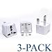 Ceptics Grounded Universal Plug Adapter for UK (Type G) - 3 Pack