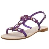 Apepazza Women's Campanellino Jeweled Flat Sandal,Purple,6 M US
