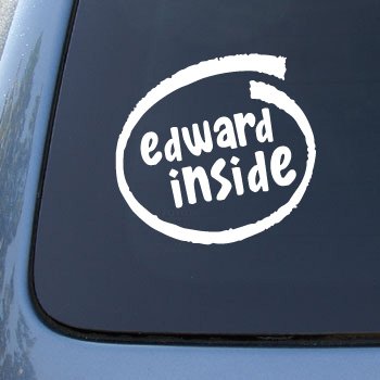 Edward Inside - Cullen Twilight New Moon - Car, Truck, Notebook, Vinyl Decal Sticker #2225 | Vinyl Color: White