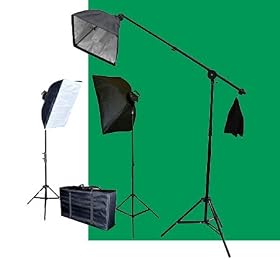 ePhoto 10 x 20ft Chromakey Green Screen Photography Video lighting KitVL9026SB+10x20G