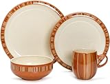 Denby Fire Stripes 4-Piece Place Setting, Service for 1