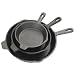 Bayou Classic 7403, 3-Piece Cast Iron Skillet Set, 6", 8", 10"
