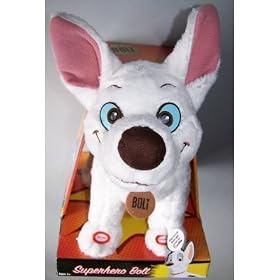 Superhero Super Leap Laser Light Up Eyes Plush Bolt from the Disney Animated Movie by Disney
