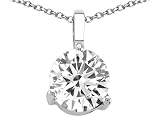 1.25 cts Genuine Round White Topaz Solitaire Pendant - 14kt White or Yellow Gold