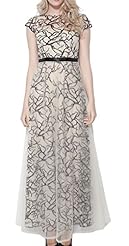 Cocktail Embroidered Evening Dress/Homecoming Dress/Wedding Party Dress/Maxi Dress 