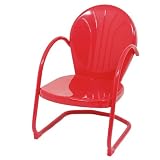 Red Retro Metal Lawn Chair - B001THEZUE
