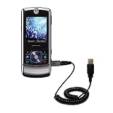 Coiled Power Hot Sync and Charge USB Data Cable w/ Tip Exchange for the Motorola ROKR Z6C - Gomadic Brand