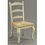 Dining chair antique white finish solid wood rush seat
