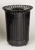 Howard Americana 36 gallon 1' 'x3/8' ' Steel Slats Open Top Black Waste Receptacle MI36BK