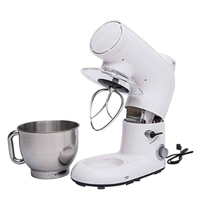 NEW HomCom 05-0037 Kitchenware White Powerful Stand Mixer w Stainless Steel Bowl