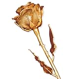 11 Inch Long Stem 24k Gold Dipped Rose In Gold Gift Box