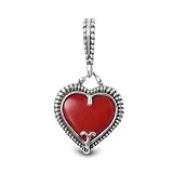 Sterling Silver Red Coral Reversible Heart Charm