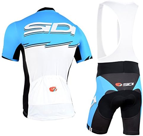 2015 Sida Pro Team Men's Short Sleeve Replica Cycling Jersey and Bib Shorts Set Blue