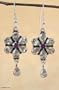 Quartz and amethyst earrings, 'Crystal Flower'