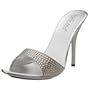 The Highest Heel Women's Barbie Slide Sandal,Silver Satin,7 M US