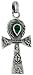 Sterling Silver 1 1/8 (28 mm) Ankh Pendant w/ Malachite