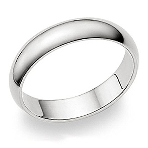 5MM Sterling Silver High Polish Plain Dome Tarnish Resistant Comfort Fit Wedding Band Ring