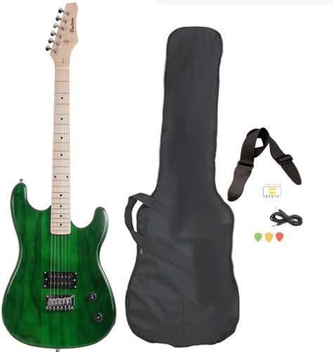 Green Full Size Electric Guitar with Case Strap Pics and Pitchpipe Tuner