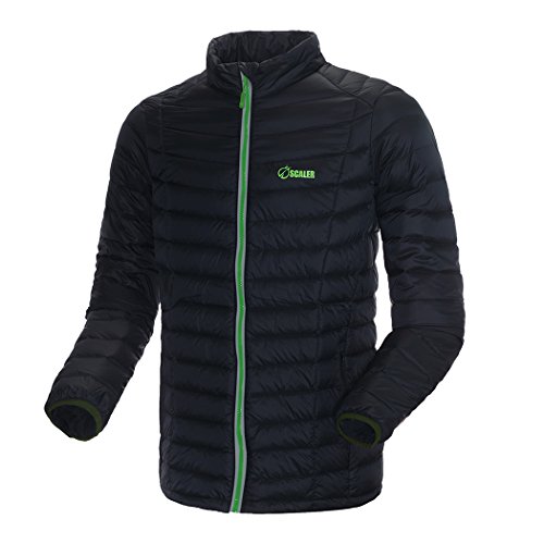 SCALER Men's Packable Lightweight Goose Down Jacket &amp; Winter Coats Black L