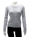 Ralph Lauren Womens Grey Cable Knit Sweater In Medium