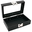Glass Top Black Jewelry Display Travel Case Box Tray 6"