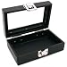 Glass Top Black Jewelry Display Travel Case Box Tray 6"