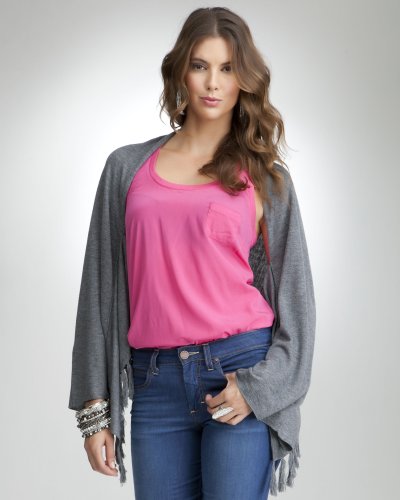 bebe Light Wieght Fringe Sweater