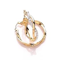 Buckley Pave Twist Hoop Earrings