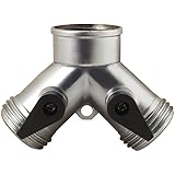Melnor 312S Metal Two-Way Hose Connector with Built-In Shut-Offs