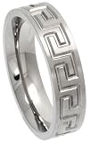 Titanium 6 mm (1/4) Satin Finished, Greek Key Flat Band