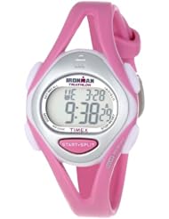 Timex Womens T5K7029J Ironman Sleek 50-Lap Pastels Mid-Size Pink Resin Strap Watch