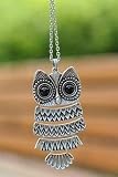 Sale Owl Pendant Chain Necklace Silver Nickel Plated