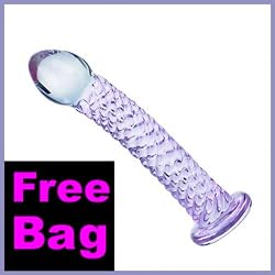 Pyrex Glass Dildo 7.25" Ultra Swirls Cock Lt. Purple