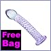 Pyrex Glass Dildo 7.25" Ultra Swirls Cock Lt. Purple