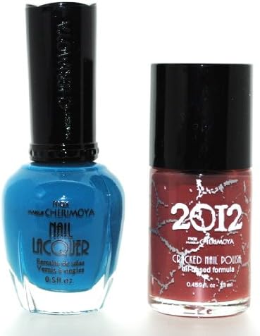 Crackle Style Design Extinction 2 Piece Color Nail Lacquer Combo Set - Beach Blue